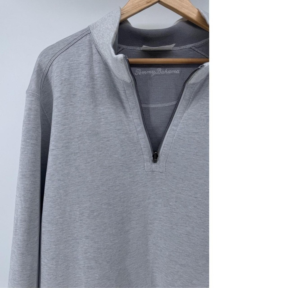 Tommy Bahama Reversible  Quarter Zip Pullover Mens XL Gray‎ Reversable GOLF